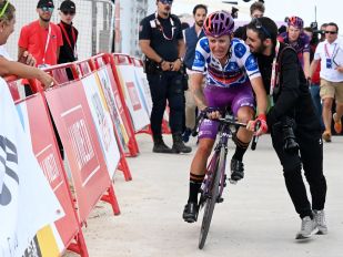 Faces of La Vuelta: Burgos-Bh's press officer.