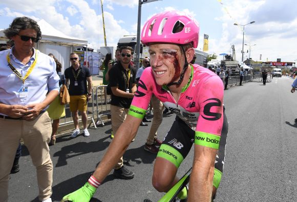 Lawson Craddock at the finish line. ph. Bettini